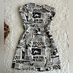 Strapless newspaper dress